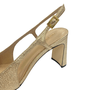 Sapato Slingback Luz da Lua Preto Ouro Couro 