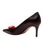Scarpin Cecconello Feminino Coração Preto Zoe Couro
