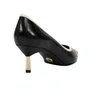 Scarpin Jorge Bischoff Feminino Bico Fino Preto Branco Couro Crocco
