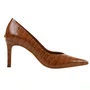 Scarpin Jorge Bischoff Feminino Caramelo Croco Couro Verniz