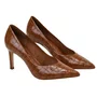 Scarpin Jorge Bischoff Feminino Caramelo Croco Couro Verniz