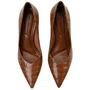 Scarpin Jorge Bischoff Feminino Caramelo Croco Couro Verniz