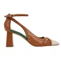 Scarpin Jorge Bischoff Feminino Marrom Caramelo Salto Bloco Couro