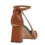 Scarpin Jorge Bischoff Feminino Marrom Caramelo Salto Bloco Couro