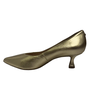 Scarpin Jorge Bischoff Feminino Ouro Salto Baixo Couro