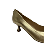 Scarpin Jorge Bischoff Feminino Ouro Salto Baixo Couro