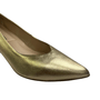 Scarpin Jorge Bischoff Feminino Ouro Salto Baixo Couro