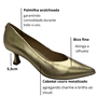 Scarpin Jorge Bischoff Feminino Ouro Salto Baixo Couro