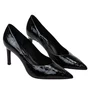 Scarpin Jorge Bischoff Feminino Preto Croco Couro Verniz