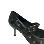 Scarpin Jorge Bischoff Feminino Preto Tachas Couro