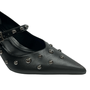 Scarpin Jorge Bischoff Feminino Preto Tachas Couro