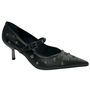 Scarpin Jorge Bischoff Feminino Preto Tachas Couro