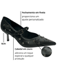 Scarpin Jorge Bischoff Feminino Preto Tachas Couro