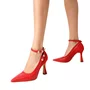 Scarpin Jorge Bischoff Feminino Salto Alto Vermelho Couro