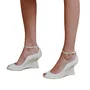 Scarpin Luiza Barcelos Feminina Salto Anabela Off White Couro Verniz