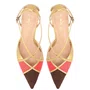 Scarpin Luiza Barcelos Feminino Multicolor Dourado Couro