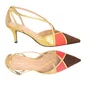 Scarpin Luiza Barcelos Feminino Multicolor Dourado Couro