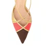 Scarpin Luiza Barcelos Feminino Multicolor Dourado Couro