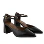 Scarpin Luz da Lua Feminino Salto Bloco Cacau Couro