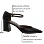Scarpin Luz da Lua Feminino Salto Bloco Cacau Couro