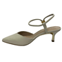 Scarpin Luz da Lua Slingback Feminino Panna Couro Tramado