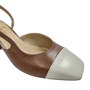 Slingback Berti Maria Feminino Gelo Chocolate Couro