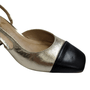 Slingback Berti Maria Feminino Preto Ouro Light Couro