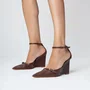 Slingback Carrano Feminino Marrom Brunette Couro 