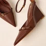 Slingback Carrano Feminino Marrom Brunette Couro 
