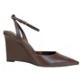 Slingback Carrano Feminino Salto Anabela Brownie Couro