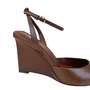 Slingback Carrano Feminino Salto Anabela Brownie Couro