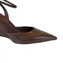 Slingback Carrano Feminino Salto Anabela Brownie Couro