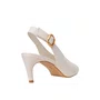 Slingback Carrano Feminino Salto Fino Branco Couro