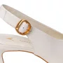 Slingback Carrano Feminino Salto Fino Branco Couro