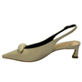 Slingback Cecconello Feminino Salto Baixo Off White Couro