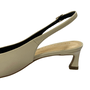 Slingback Cecconello Feminino Salto Baixo Off White Couro