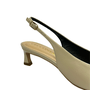 Slingback Cecconello Feminino Salto Baixo Off White Couro