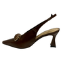Slingback Cecconello Feminino Santo Médio Marrom Couro