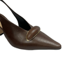 Slingback Cecconello Feminino Santo Médio Marrom Couro
