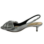 Slingback Cecconello Prata Salto Baixo Couro 