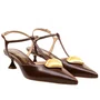 Slingback Cecconello feminino Salto Baixo Marrom Couro