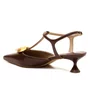 Slingback Cecconello feminino Salto Baixo Marrom Couro