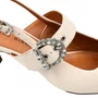 Slingback Jorge Bischoff Feminino Bico Fino Off White Couro