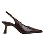 Slingback Jorge Bischoff Feminino Café Marrom Couro Croco