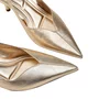 Slingback Jorge Bischoff Feminino Dourado Couro