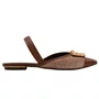 Slingback Jorge Bischoff Feminino Marrom Tabaco Couro