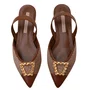 Slingback Jorge Bischoff Feminino Marrom Tabaco Couro