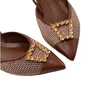 Slingback Jorge Bischoff Feminino Marrom Tabaco Couro