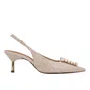 Slingback Jorge Bischoff feminino Pedrarias Off White Couro