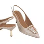 Slingback Jorge Bischoff feminino Pedrarias Off White Couro